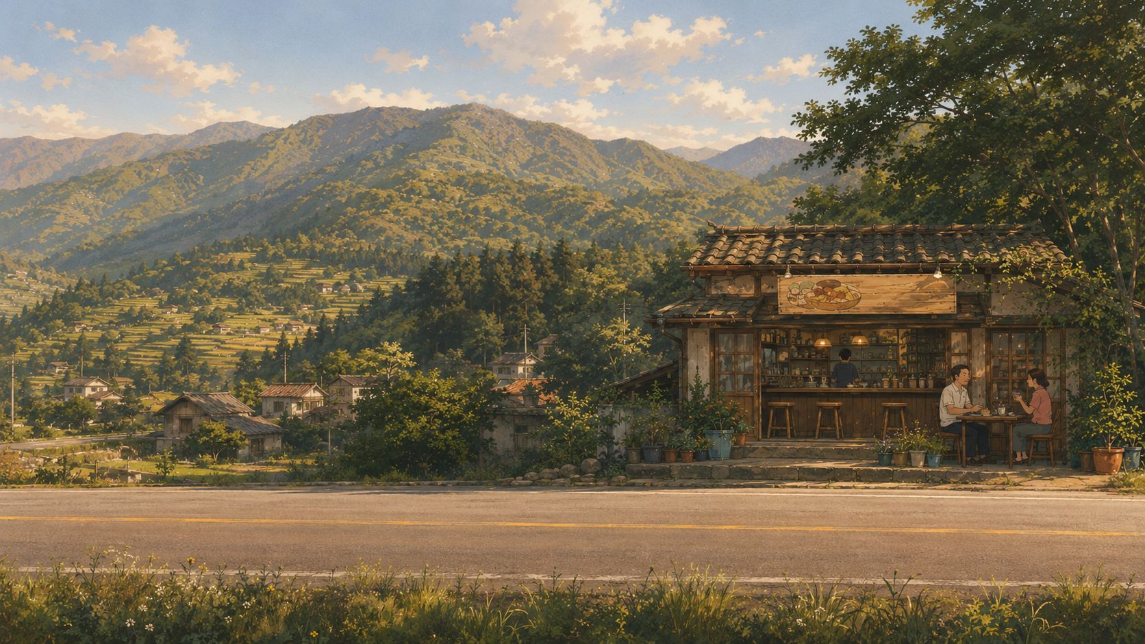 A small independent restaurant beside a mountain road